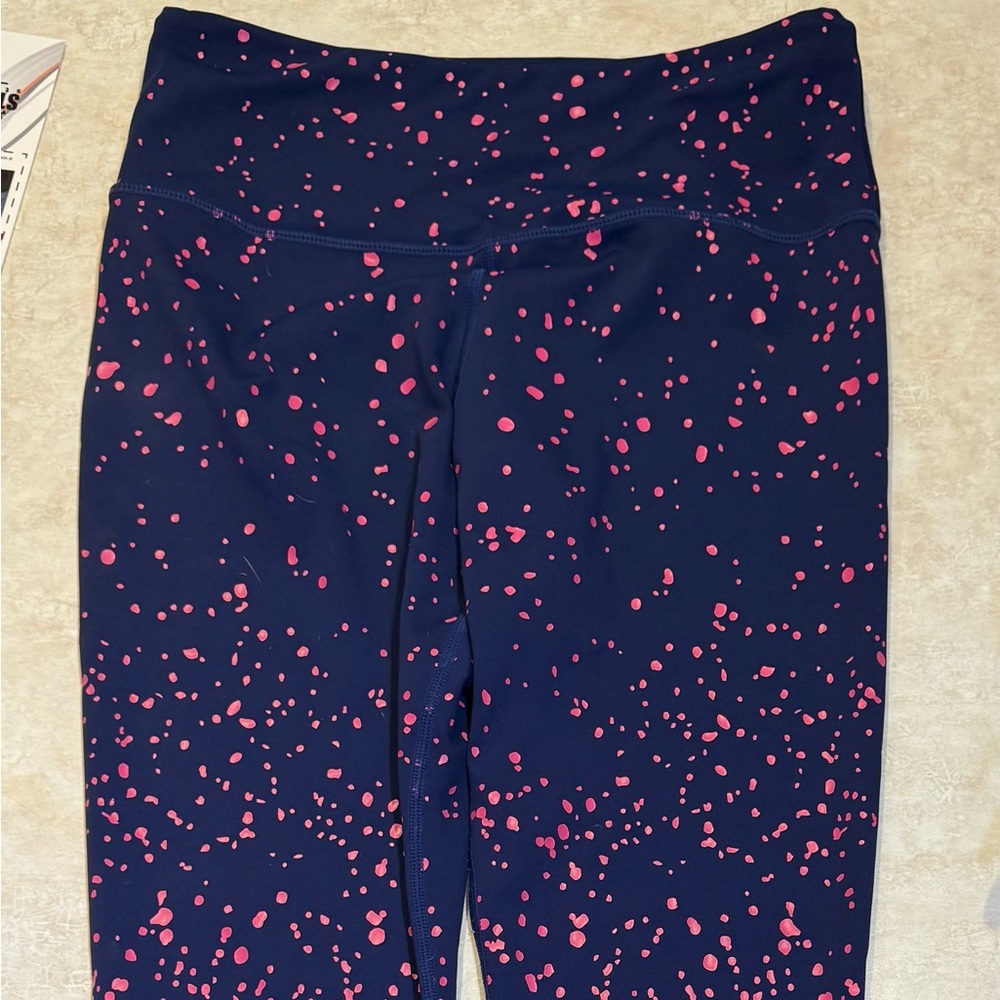 Zyia Navy and Pink Splatter Leggings